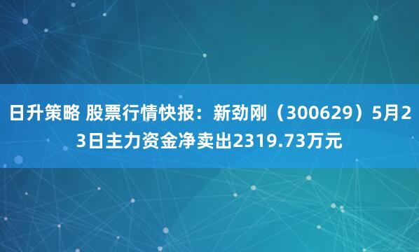 日升策略 股票行情快报：新劲刚（300629）5月23日主力资金净卖出2319.73万元