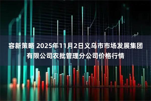 容新策略 2025年11月2日义乌市市场发展集团有限公司农批管理分公司价格行情